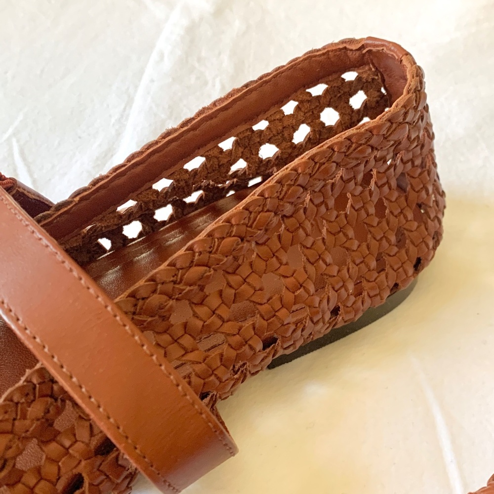Madewell Remy Leather Woven Mary Jane Flats Dusty Redwood US8.5 NEW - Picture 3 of 12